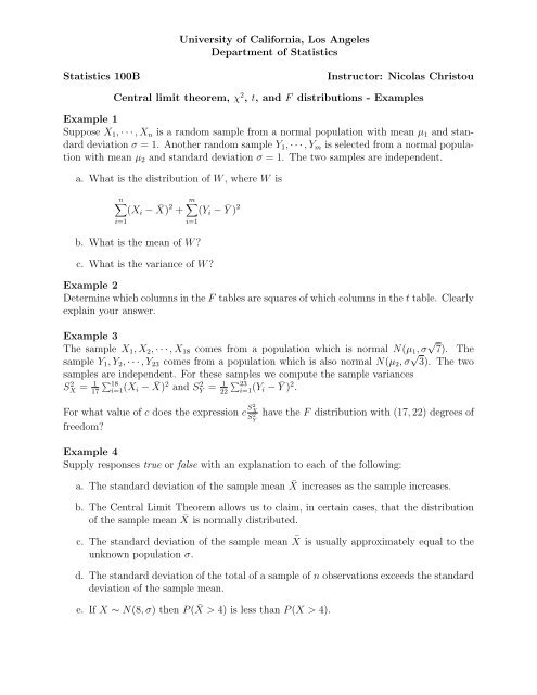 Nicolas Christou Central Limit Theore Ucla Statistics