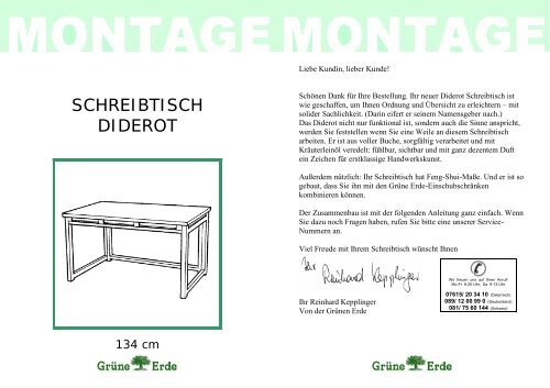 SCHREIBTISCH DIDEROT - GrÃ¼ne Erde