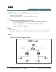 Lab 6.4.5 Configuring Cisco IOS IPSec using Pre-Shared Keys