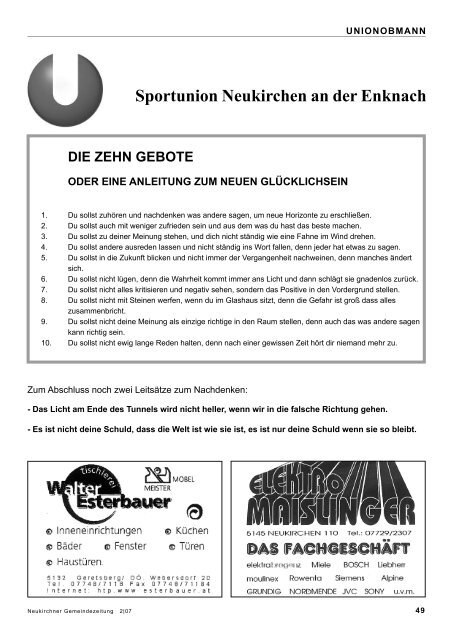 Gemeindezeitung 02/2007 - Gemeinde Neukirchen an der Enknach ...