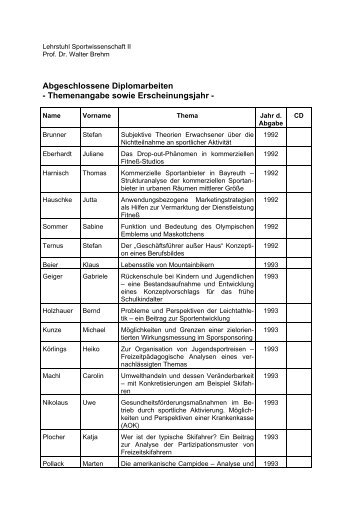 Diplomarbeiten 1992 bis 2005