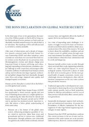 Bonn Declaration on Water Security - GWSP