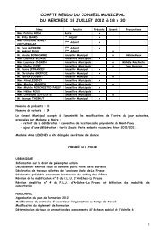 Conseil Municipal du 18 juillet 2012 - Commune d'ArÃ¢ches-La Frasse