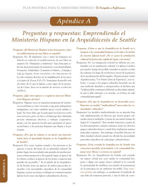 PLAN PASTORAL PARA EL MINISTERIO HISPANO / De ...