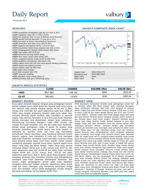 Daily Report - Valbury Research Department