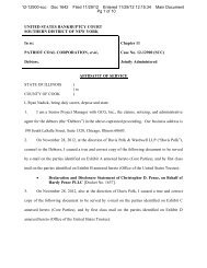 Affidavit of Service - Patriot Coal