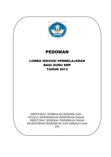 Pedoman Lomba Inovasi Pembelajaran Guru SMP ... - LPMP Sulsel