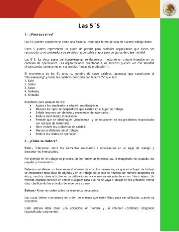 Las 5´S - Dirección General de Planeación y Desarrollo en Salud