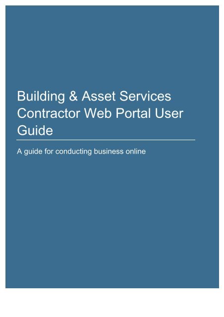 Building and Asset Services web portal user guide - Department of ...