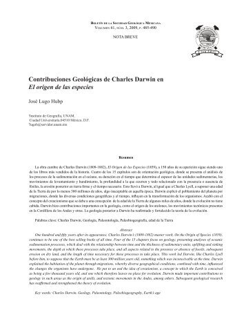 Contribuciones GeolÃ³gicas de Charles Darwin en El origen de las ...