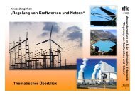 „Regelung von Kraftwerken und Netzen“ Thematischer Überblick