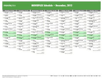 MOVIEPLEX Schedule - December, 2012 - Starz