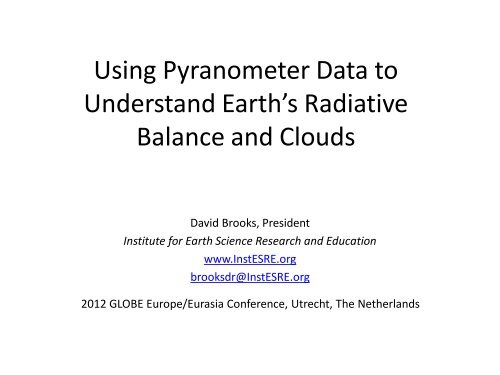 Student Pyranometry - Institute for Earth Science Research and ...