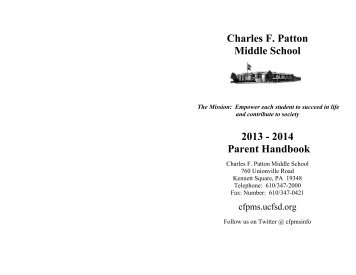 Parent Handbook - Patton Middle School - Unionville-Chadds Ford ...