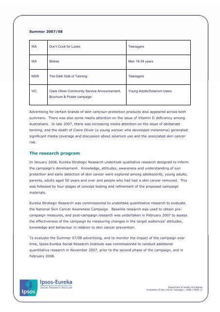 2. Research context (PDF 74 KB) - National Skin Cancer Awareness ...