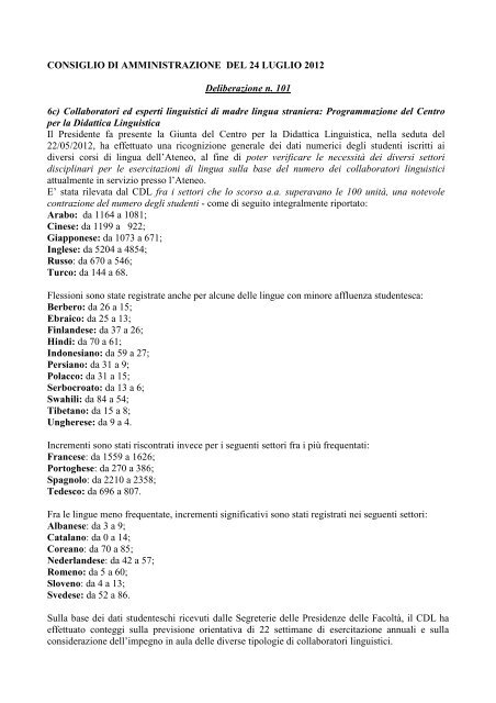 6c) Collaboratori ed esperti linguistici di madre lingua straniera