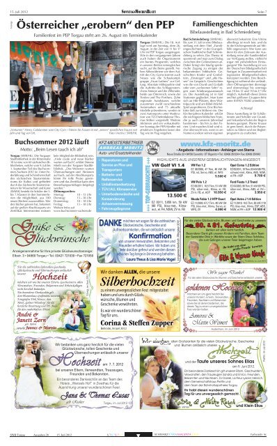 Ausgabe vom 15. 07. 2012 - beim SonntagsWochenBlatt