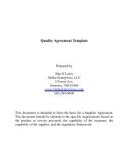 Quality Agreement Template - Ombu Enterprises LLC