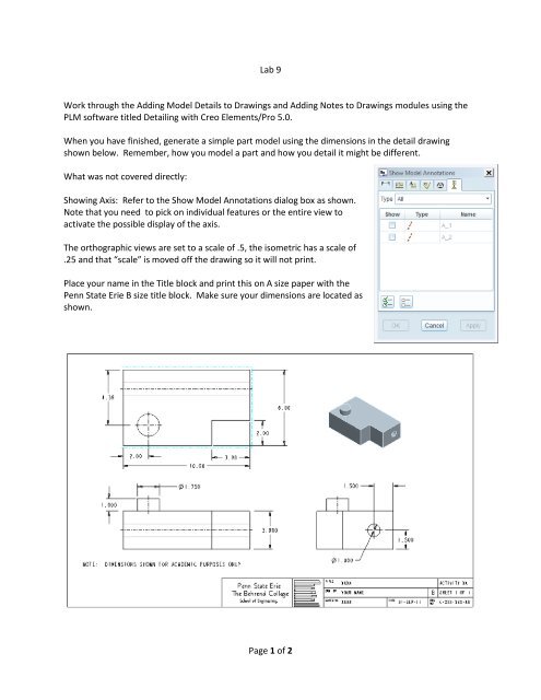 Page 1 of 2 Lab 9 Work through the Adding Model Details to ...