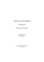 Nouveau testament occitan â Rituel cathare - Jean Duvernoy