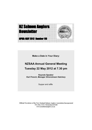New Zealand Salmon Anglers Apr May 2012 - Christchurch Fishing ...
