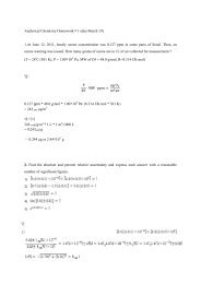 Analytical Chemistry Homework # 1 (due March 19) - WEMT