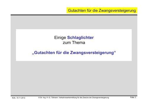 Verkehrswertermittlung für die Zwecke der Zwangsversteigerung