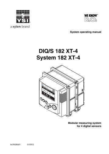 YSI IQ SensorNet DIQ/S 182 XT-4 Terminal User Manual - YSI.com