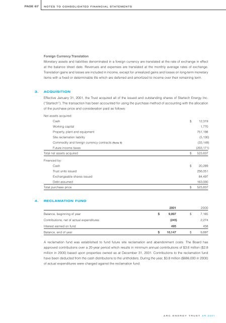 Annual Report - 2001 - ARC Resources Ltd.