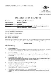 ERGÃNZUNG DER EINLADUNG - Landkreis Aichach-Friedberg