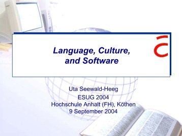 Language, Culture, and Software - ESUG