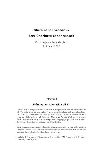 Sture Johannesson & Ann-Charlotte Johannesson - Tekniska museet