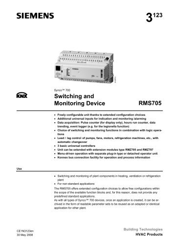 Produkt-Datenblatt RMS705 - Siemens Building Technologies
