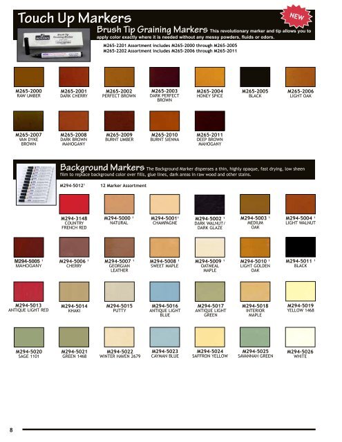 Mohawk Ez Flow Leather Marker Color Chart