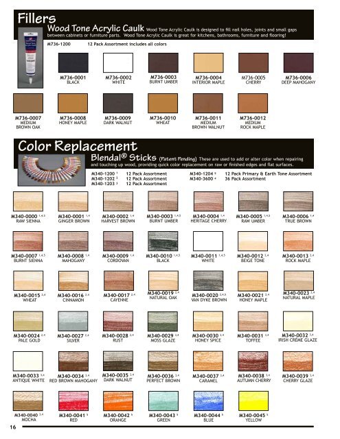 Universal Products Color Chart