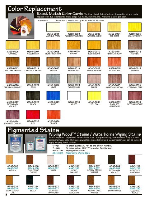 Color Chart - Mohawk Finishing Products