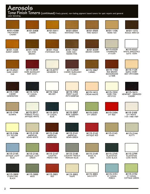 Color Chart - Mohawk Finishing Products