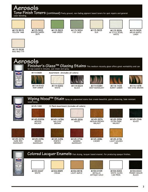 Mohawk Wiping Wood Stain Color Chart