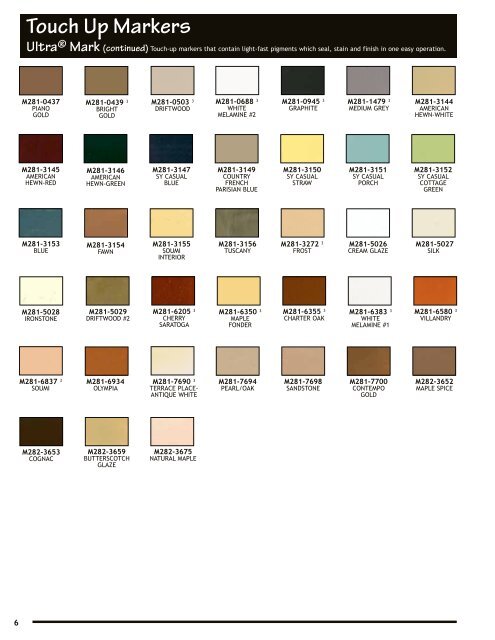 Color Chart - Mohawk Finishing Products