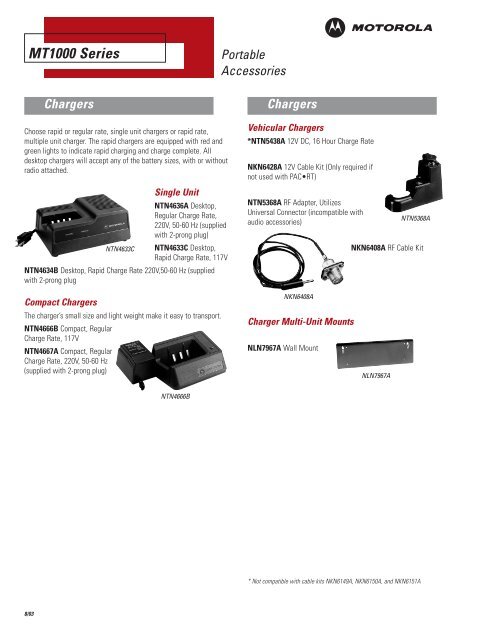 Portable Accessories MT1000 Series Audio ... - MyRadioMall.com