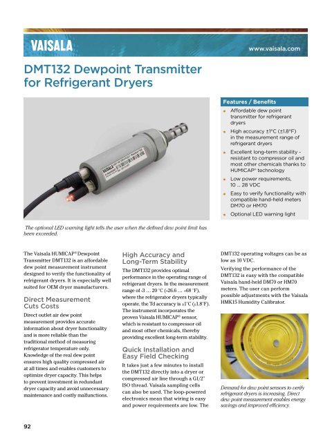 humidity / dew point / tempeRAtuRe / moistuRe in oil ... - Vaisala