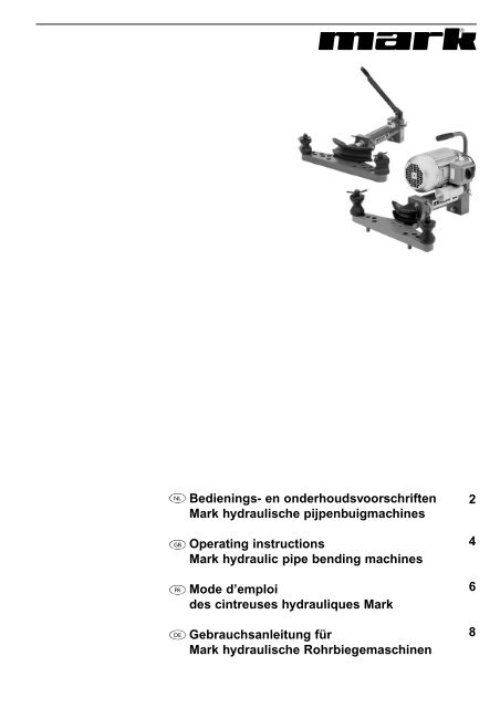 Bedienings- en onderhoudsvoorschriften Mark hydraulische ...