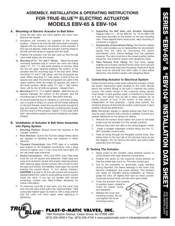 Installation Instructions [PDF format] - Plast-O-Matic Valves, Inc