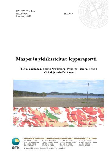 MaaperÃ¤n yleiskartoitus: loppuraportti - Arkisto.gsf.fi - Geologian ...