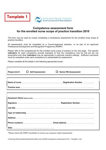 EN Competence Assessment Form - Template 1