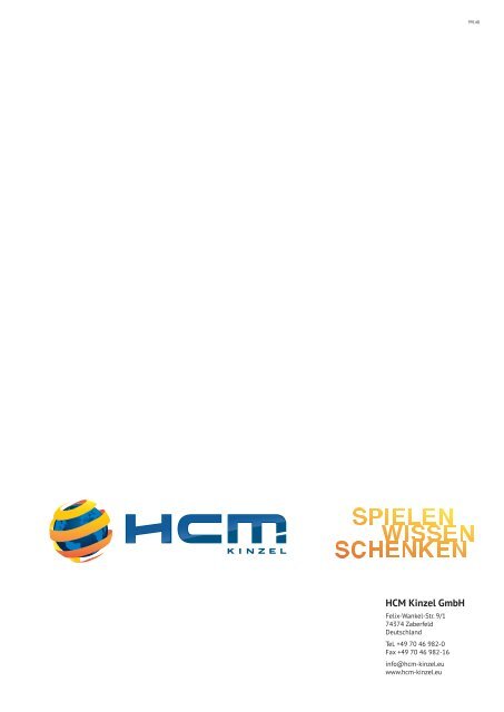 HCM Kinzel Neuheiten Novelties 2015