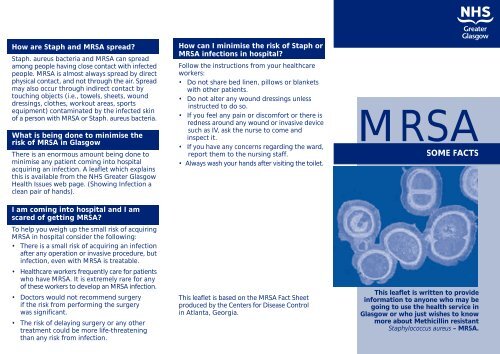 MRSA - Some Facts - NHS Greater Glasgow and Clyde
