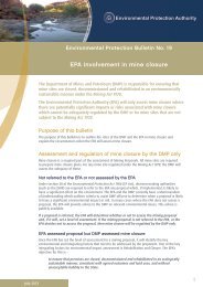 EPA involvement in mine closure - Environmental Protection Authority