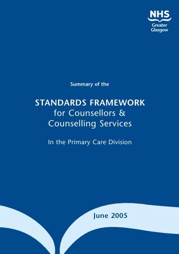 Standards Framework for Counsellors & Counselling Services