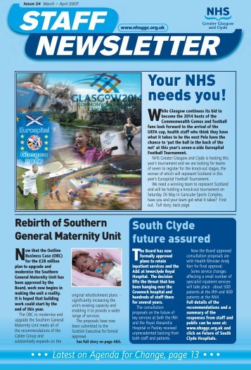 Your NHS needs you! - NHS Greater Glasgow and Clyde